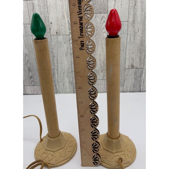 Pair Vintage Deluxe AMICO Electric Christmas Window Candles Cream - Picture 8 of 8